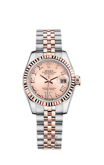 Rolex Lady-Datejust Watch 179171-0075 26 mm Steel / Pink gold Case Pink Dial