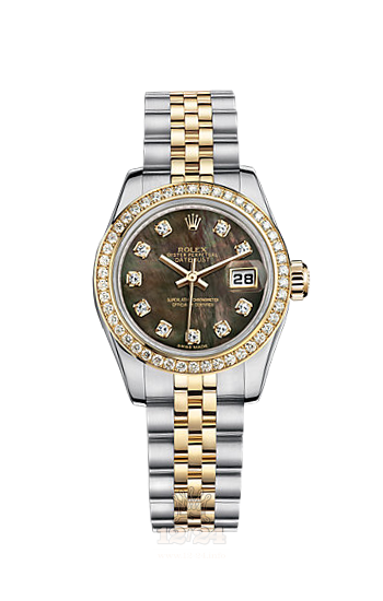 Rolex Lady-Datejust Watch 179383-0025 26 mm Steel / Yellow gold Case Black Dial
