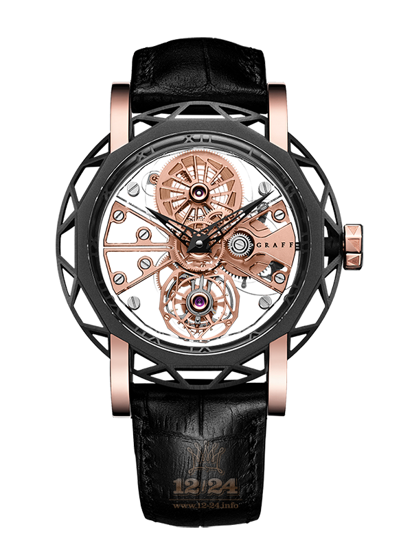 Graff MasterGraff Watch MGSTA46DLCRG 46 mm Pink gold DLC coating Case Golden Dial