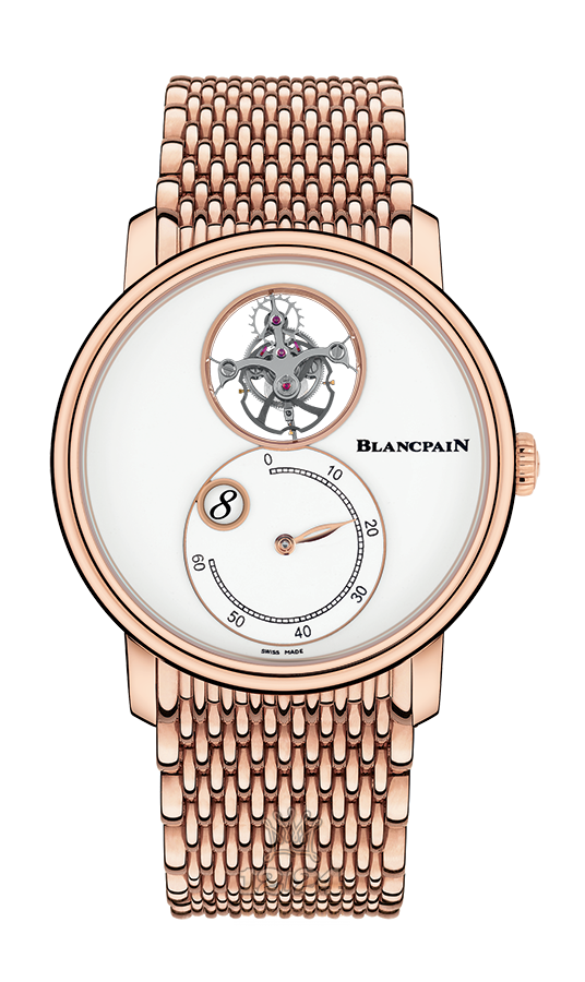 Blancpain Villeret Watch 66260-3633-MMB 42 mm Pink gold Case White Dial