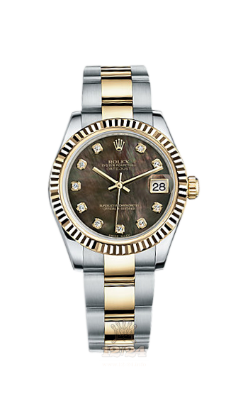 Rolex Lady-Datejust Watch 178273-0081 31 mm Steel / Yellow gold Case Black Dial
