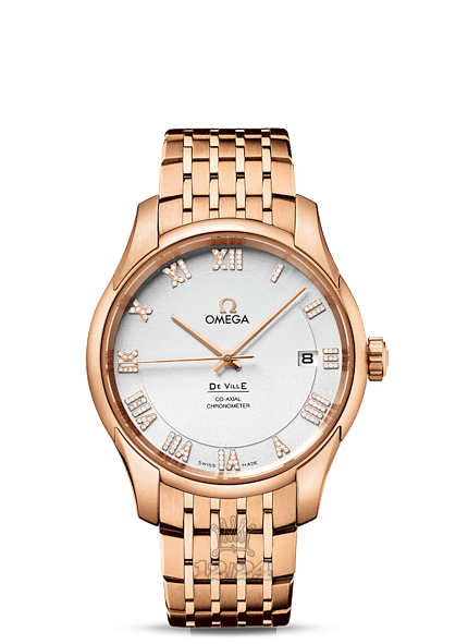 Omega De Ville Watch 431.50.41.21.52.001 41 mm Pink gold Case Silver Dial