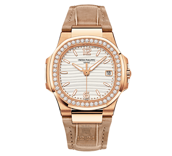 Patek Philippe Nautilus Watch 7010R-011 32 mm Pink gold Case White Gray Dial