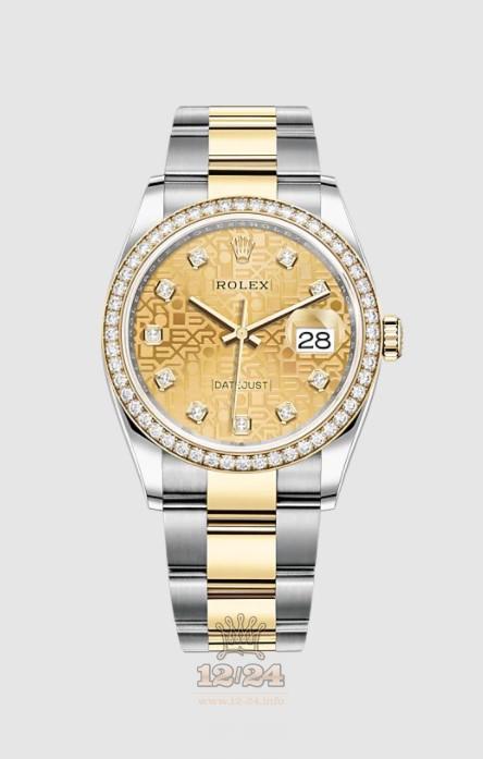Rolex Datejust Watch 126283rbr-0020 36 mm Stainless steel Yellow gold Case Golden Dial