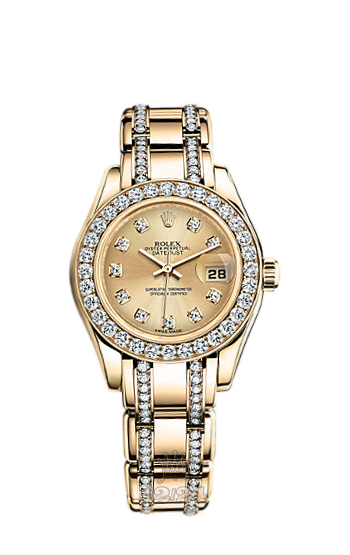 Rolex Pearlmaster Watch 80298-0093 29 mm Yellow gold Case Golden Dial