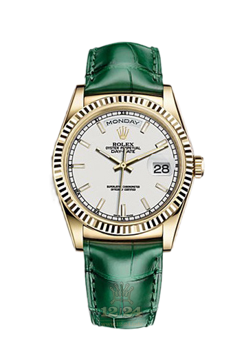 Rolex Day-Date Watch 118138-0123 36 mm Yellow gold Case White Dial
