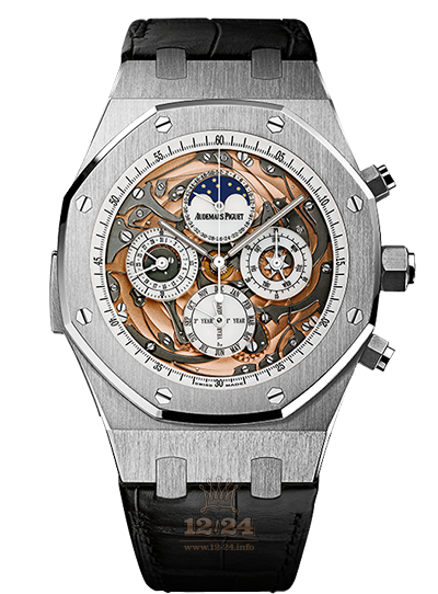 Audemars Piguet Royal Oak Watch 26552BC.OO.D002CR.01 44 mm White gold Case Silver Golden Dial
