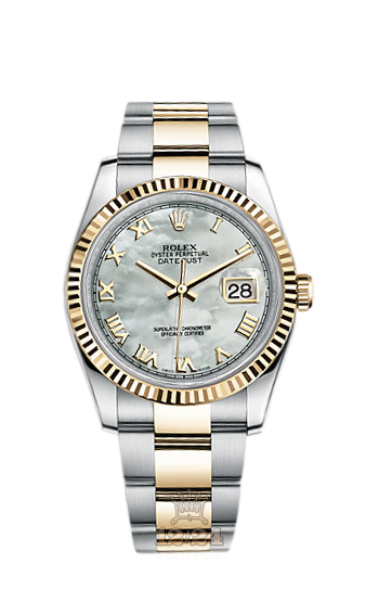 Rolex Datejust Watch 116233-0176 36 mm Steel / Yellow gold Case White Dial