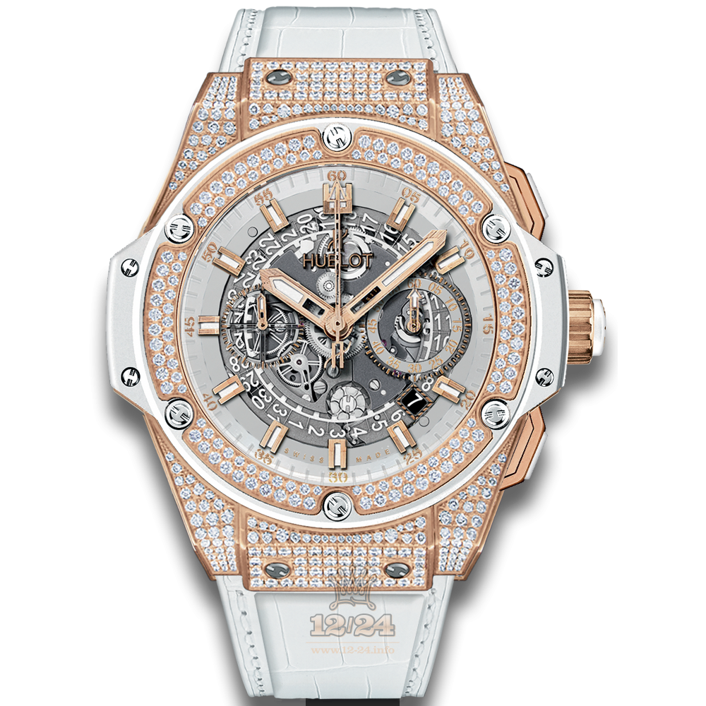 Hublot King Power Watch 701.OE.0128.GR.1704 48 mm Red gold Rubber Case Gray Silver Dial