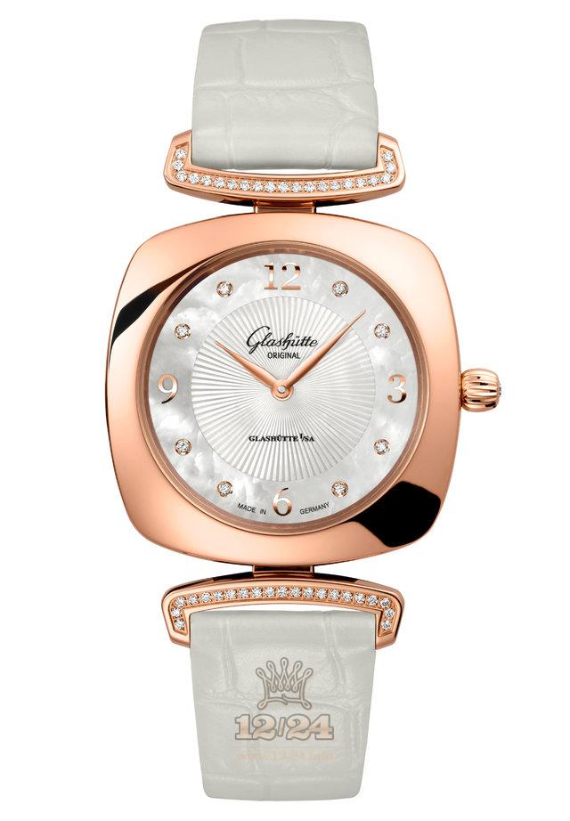 Glashutte Ladies Watch 103-02-04-05-30 31 mm Red gold Case White Dial