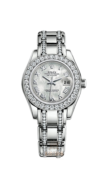 Rolex Pearlmaster Watch 80299-0109 29 mm White gold Case White Dial