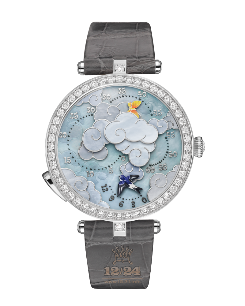 Van Cleef Poetic Complications Watch VCARO8OD00 White gold Case Blue Dial