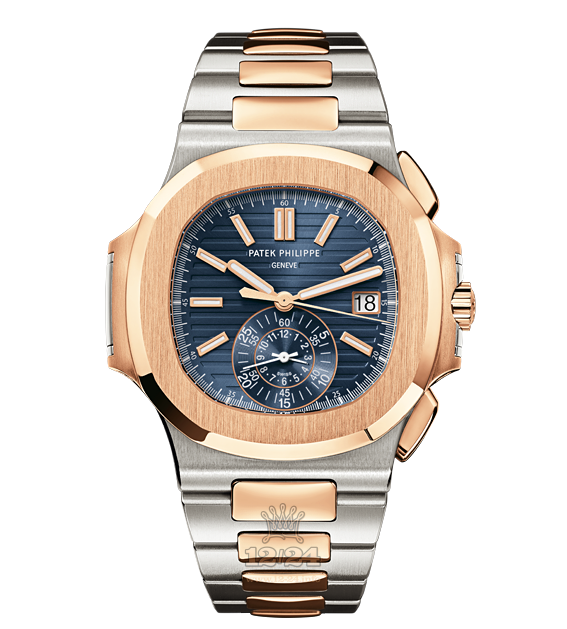 Patek Philippe Nautilus Watch 5980/1AR-001 40 mm Steel / Pink gold Case Dark blue Dial