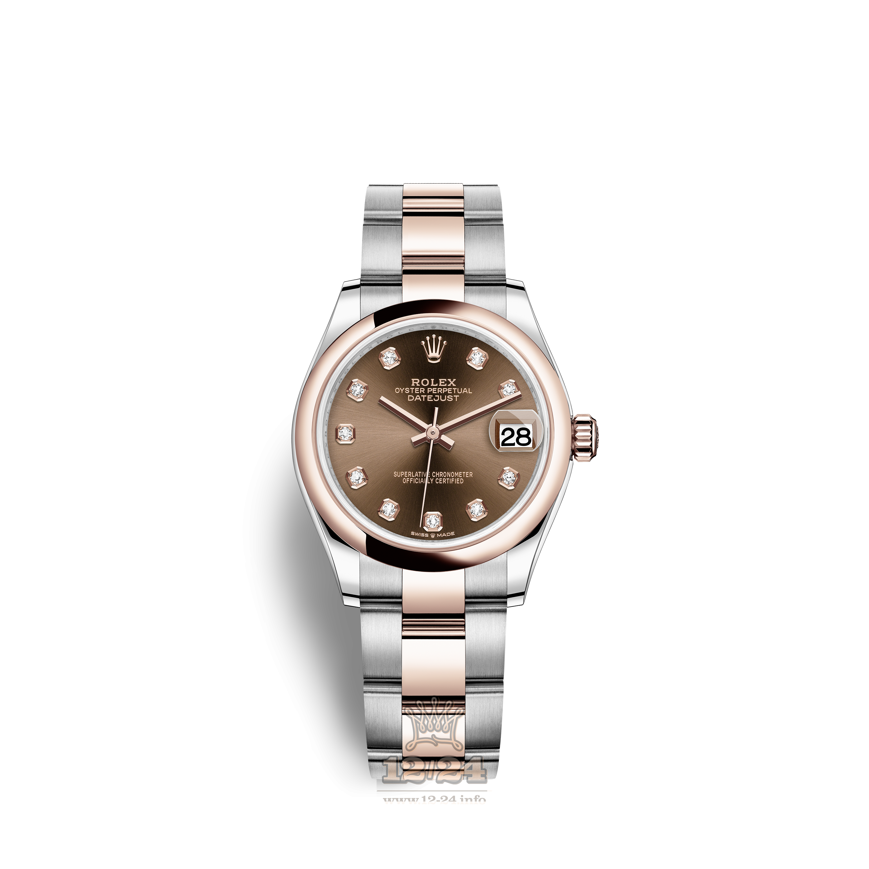 Rolex Datejust Watch 278241-0027 31 mm Stainless steel Pink gold Case Brown (chocolate) Dial