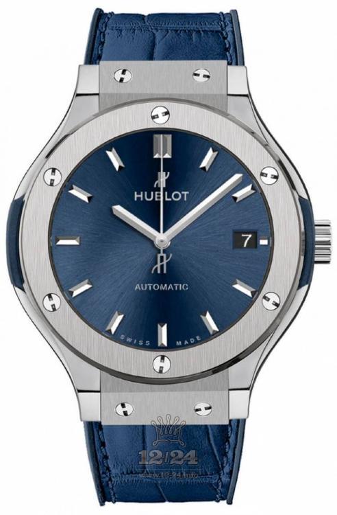 Hublot Classic Fusion Watch 565.NX.7170.LR 38 mm Titanium Case Dark blue Dial