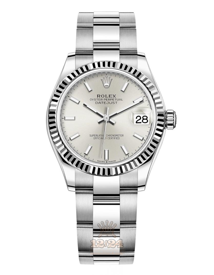 Rolex Datejust Watch 278274-0011 31 mm Stainless steel White gold Case Silver Dial