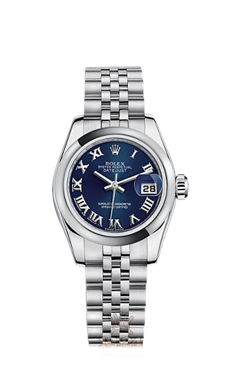 Rolex Lady-Datejust Watch 179160-0040 26 mm Stainless steel Case Dark blue Dial