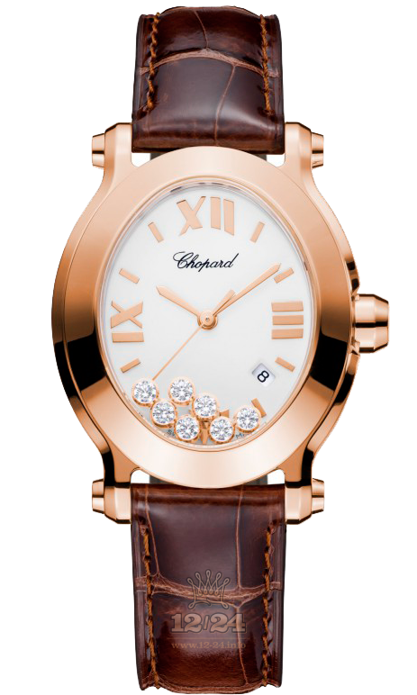 Chopard Happy Diamonds Watch 275350-5001 34 mm Pink gold Case White Dial