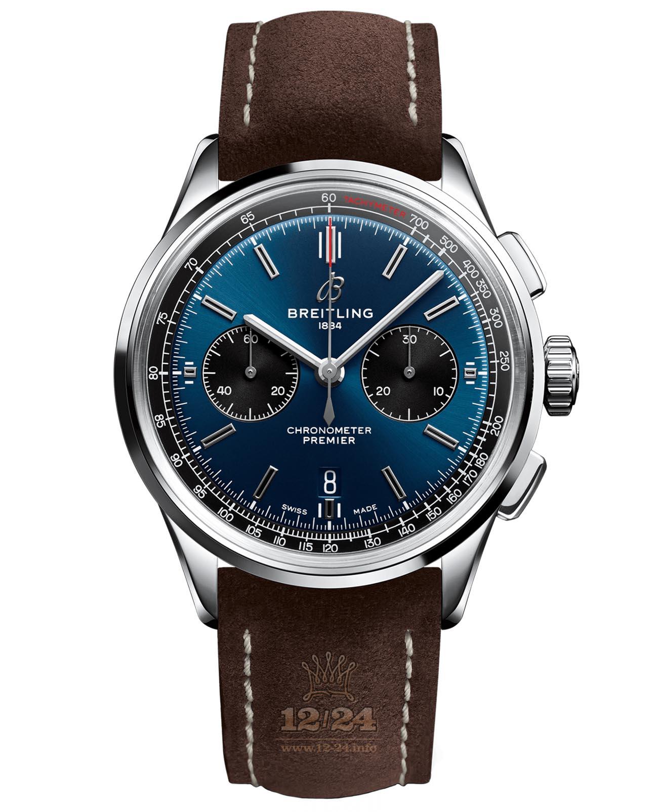 Breitling Premier Watch AB0118221C1X1 42 mm Stainless steel Case Dark blue Dial
