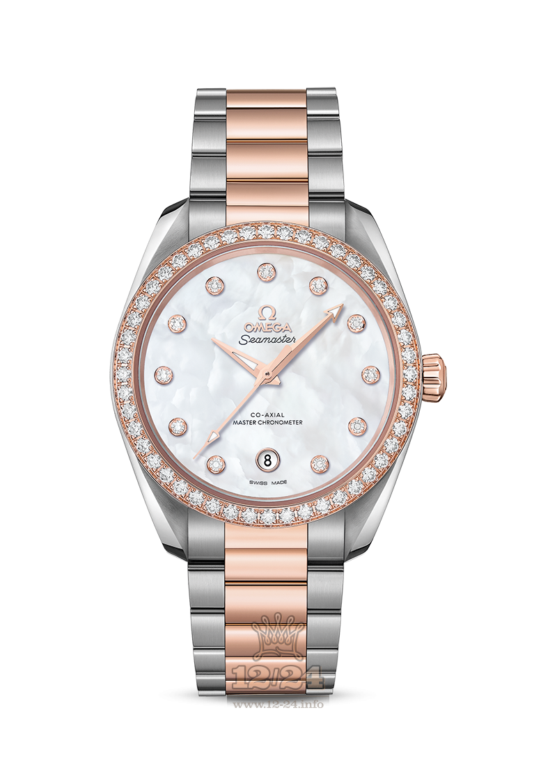 Omega Seamaster Watch 220.25.38.20.55.001 38 mm Steel / Pink gold Case White Dial