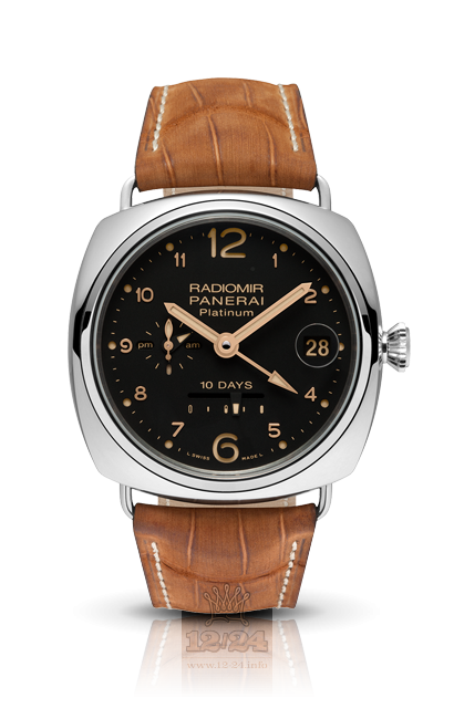 Panerai 2012 Watch PAM00495 45 mm Platinum Case Black Dial