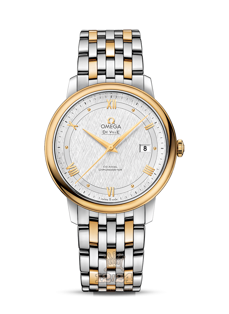 Omega Prestige Watch 424.20.40.20.02.001 40 mm Steel / Yellow gold Case Silver Dial