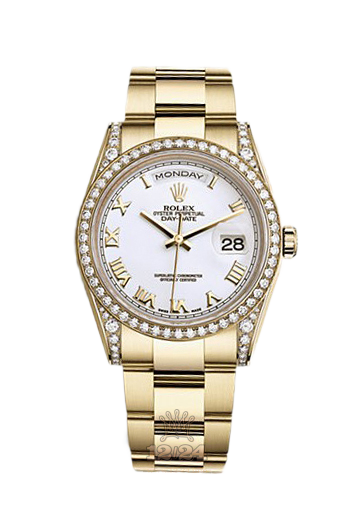 Rolex Day-Date Watch 118388-0101 36 mm Yellow gold Case White Dial