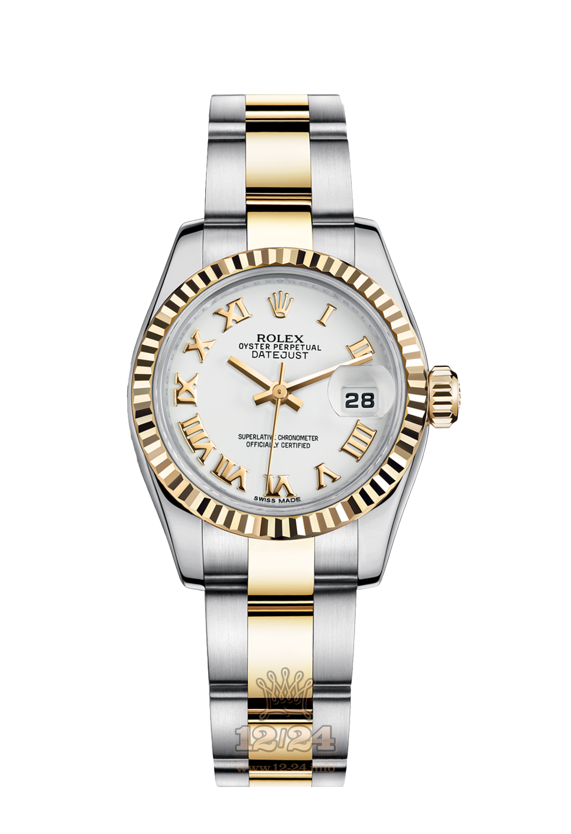 Rolex Lady-Datejust Watch 179173-0184 26 mm Steel / Yellow gold Case White Dial