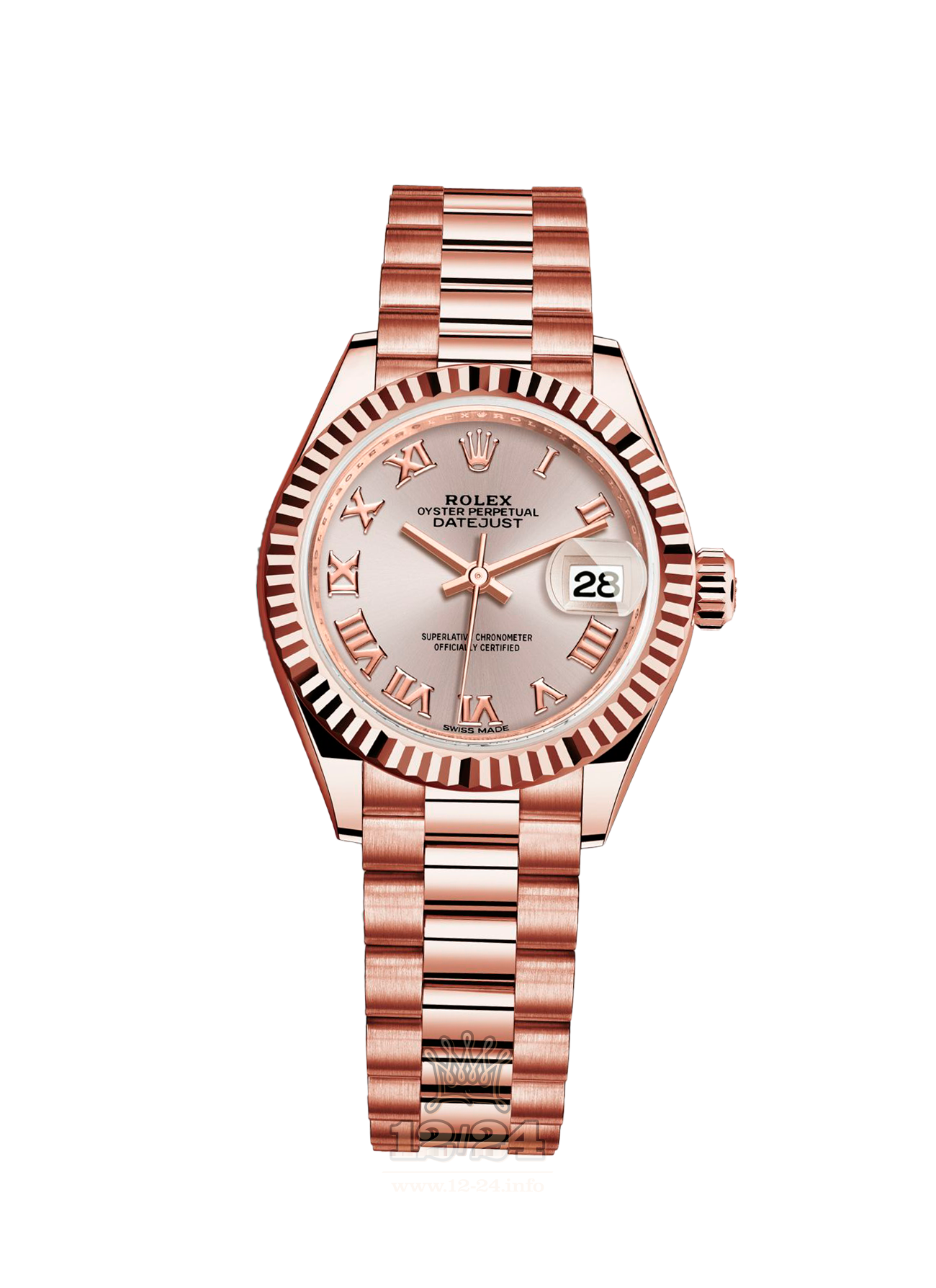 Rolex Datejust Watch 279175-0011 28 mm Pink gold Case Silver Dial