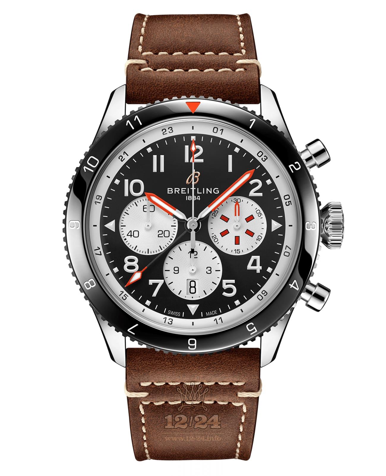 Breitling Classic AVI Watch YB04451A1B1X1 46 mm Stainless steel Case Black Dial