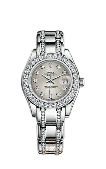 Rolex Pearlmaster Watch 80299-0055 29 mm White gold Case Silver Dial