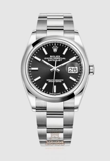 Rolex Datejust Watch 126200-0004 36 mm Stainless steel Case Black Dial
