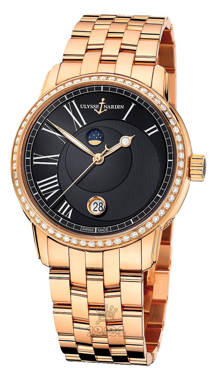 Ulysse Nardin Classic Watch 8296-122B-8/422 40 mm Pink gold Case Black Dial