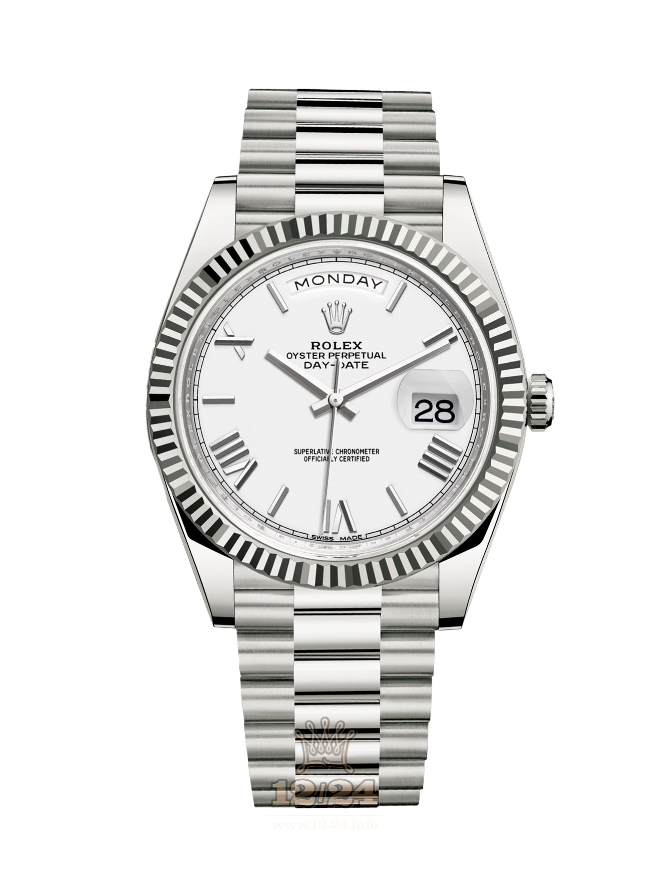 Rolex Day-Date Watch 228239-0046 40 mm White gold Case White Dial
