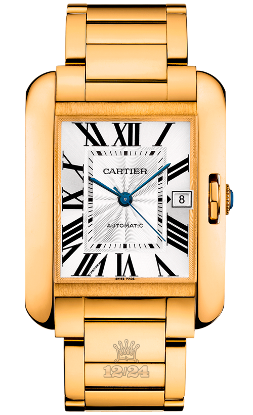 Cartier Tank Watch W5310018 47 mm Yellow gold Case Silver Dial
