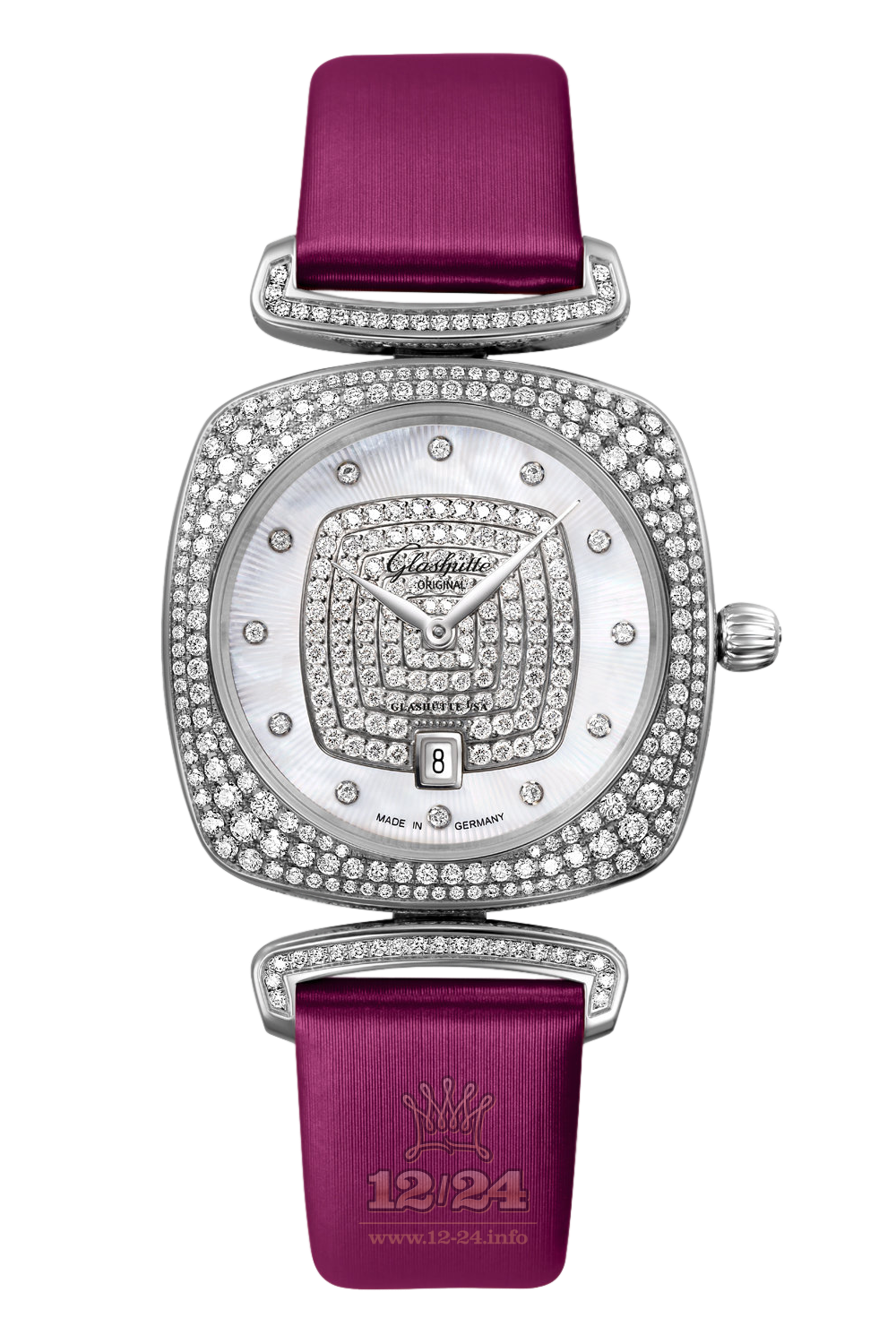 Glashutte Ladies Watch 1-03-01-05-34-30 31 mm White gold Case Silver Blue Dial