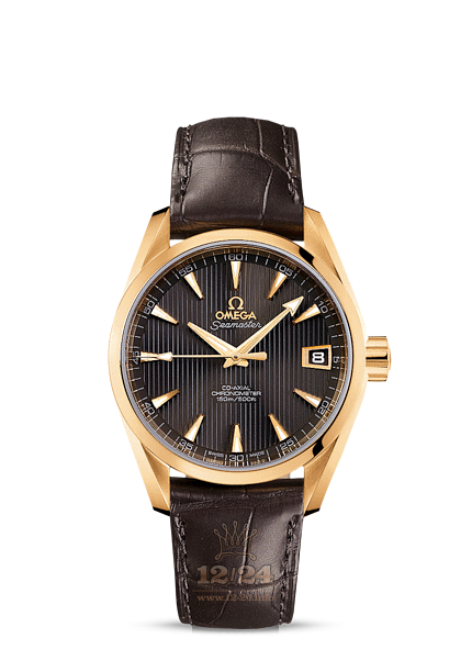 Omega Aqua Terra 150 M Watch 231.53.39.21.06.002 38 mm Yellow gold Case Gray Dial