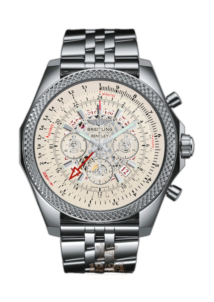 Breitling Breitling for Bentley Watch AB043112/G774/990A 49 mm Stainless steel Case White Silver Dial