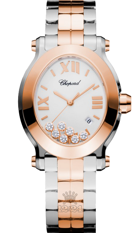 Chopard Happy Diamonds Watch 278546-6003 34 mm Steel / Pink gold Case White Dial