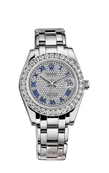Rolex Pearlmaster Watch 81299-0010 34 mm White gold Case Silver Dial