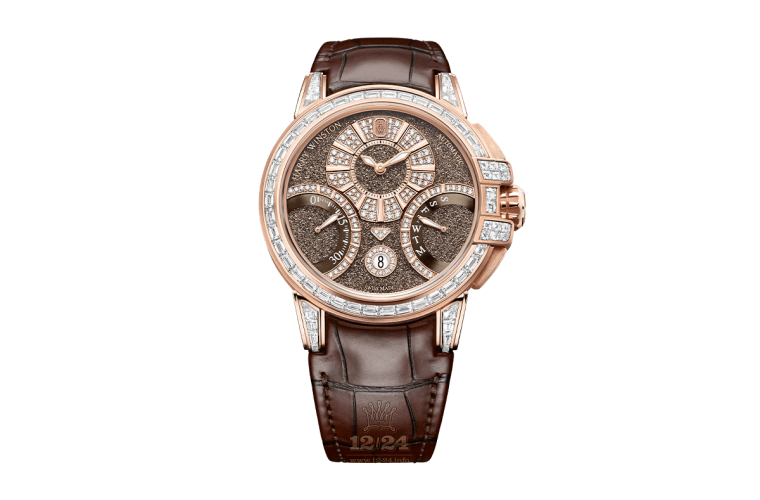 Harry Winston The Ocean Collection Watch OCEABI42RR003 42 mm Pink gold Case Golden Dial