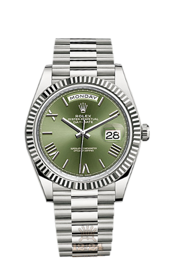 Rolex Day-Date Watch 228239-0033 40 mm White gold Case Green Dial