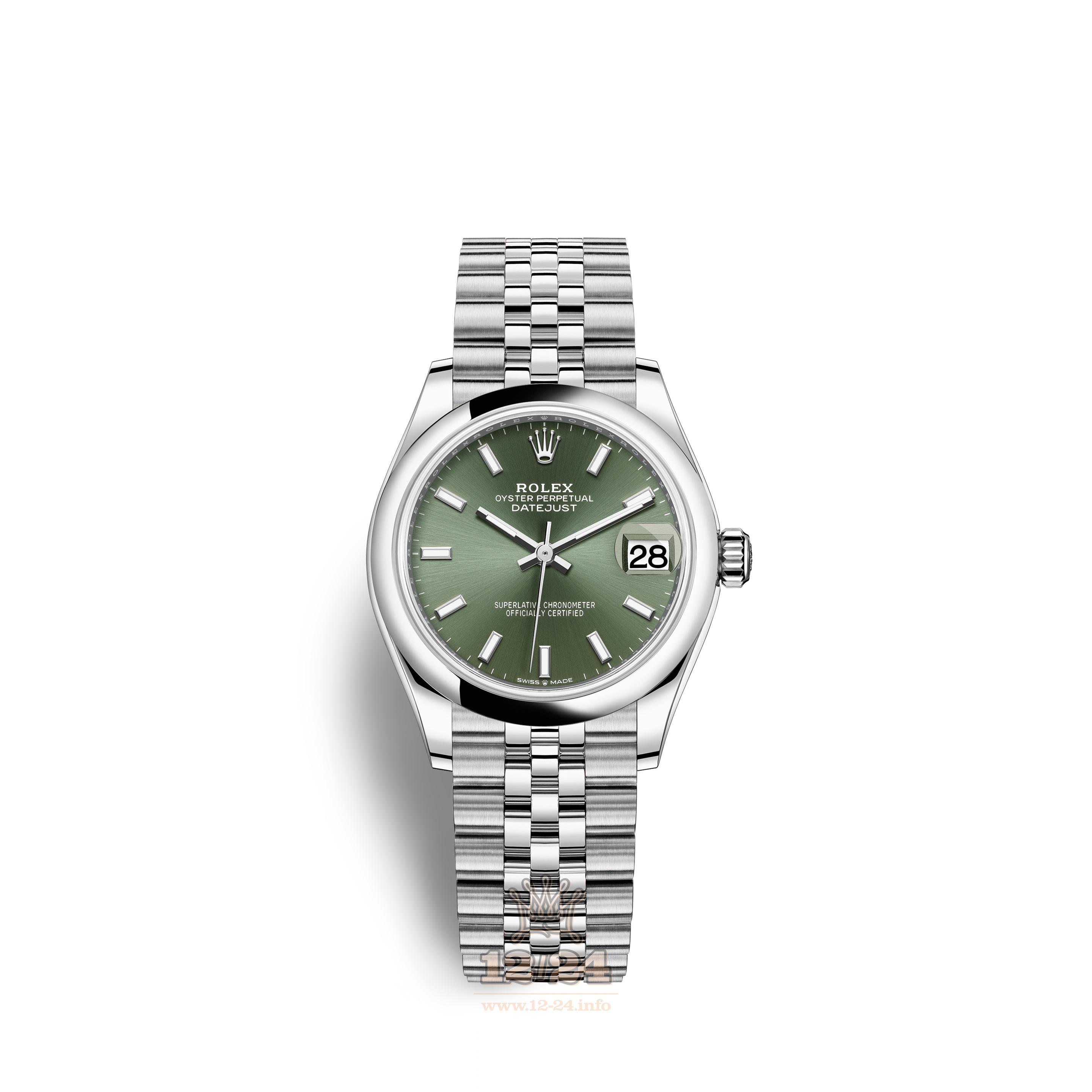 Rolex Datejust Watch 278240-0012 31 mm Stainless steel White gold Case Green Dial