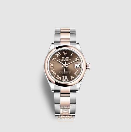 Rolex Datejust Watch 278241-0003 31 mm Stainless steel Pink gold Case Brown (chocolate) Dial