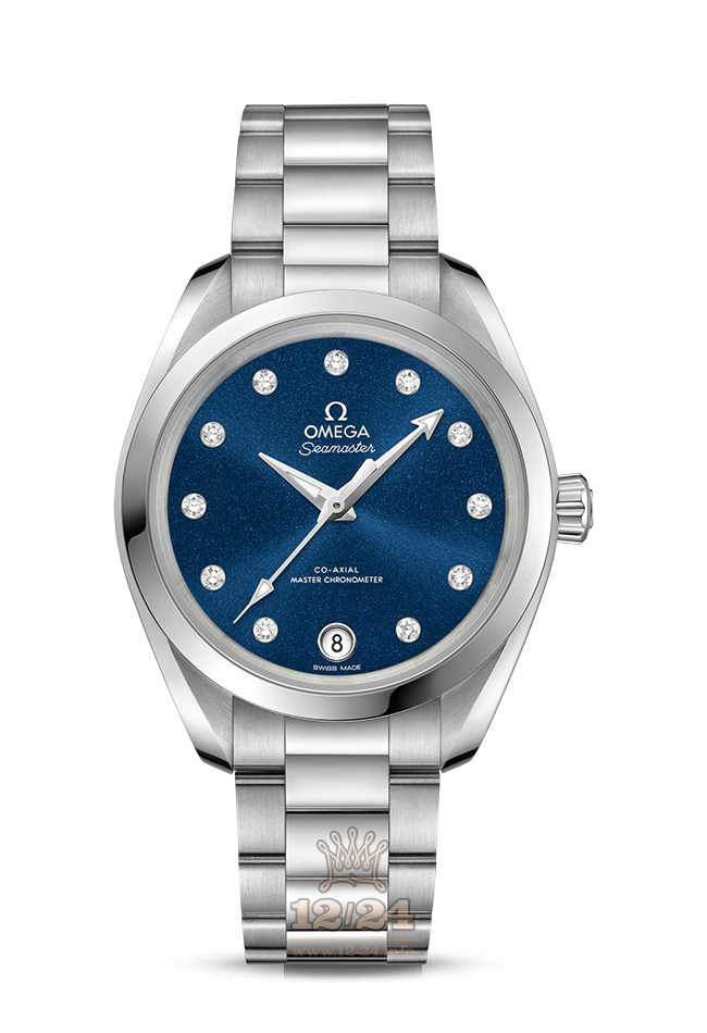 Omega Aqua Terra 150 M Watch 220.10.34.20.53.001 34 mm Stainless steel Case Dark blue Dial