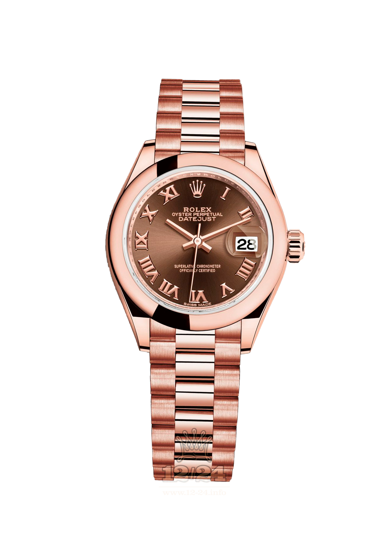Rolex Datejust Watch 279165-0013 28 mm Pink gold Case Brown (chocolate) Dial