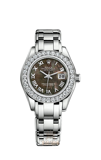 Rolex Pearlmaster Watch 80299-0102 29 mm White gold Case Black Dial