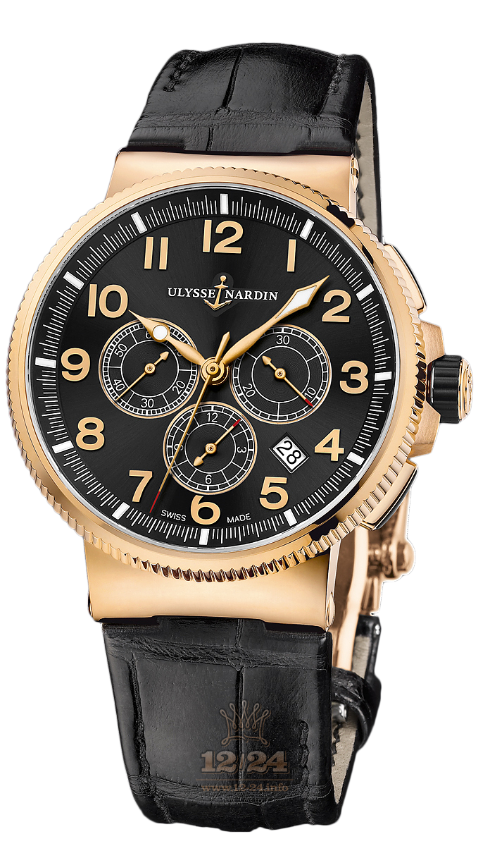 Ulysse Nardin Marine Watch 1506-150/62 43 mm Pink gold Case Black Dial