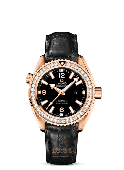 Omega Planet Ocean 600 M Watch 232.58.38.20.01.001 38 mm Pink gold Case Black Dial