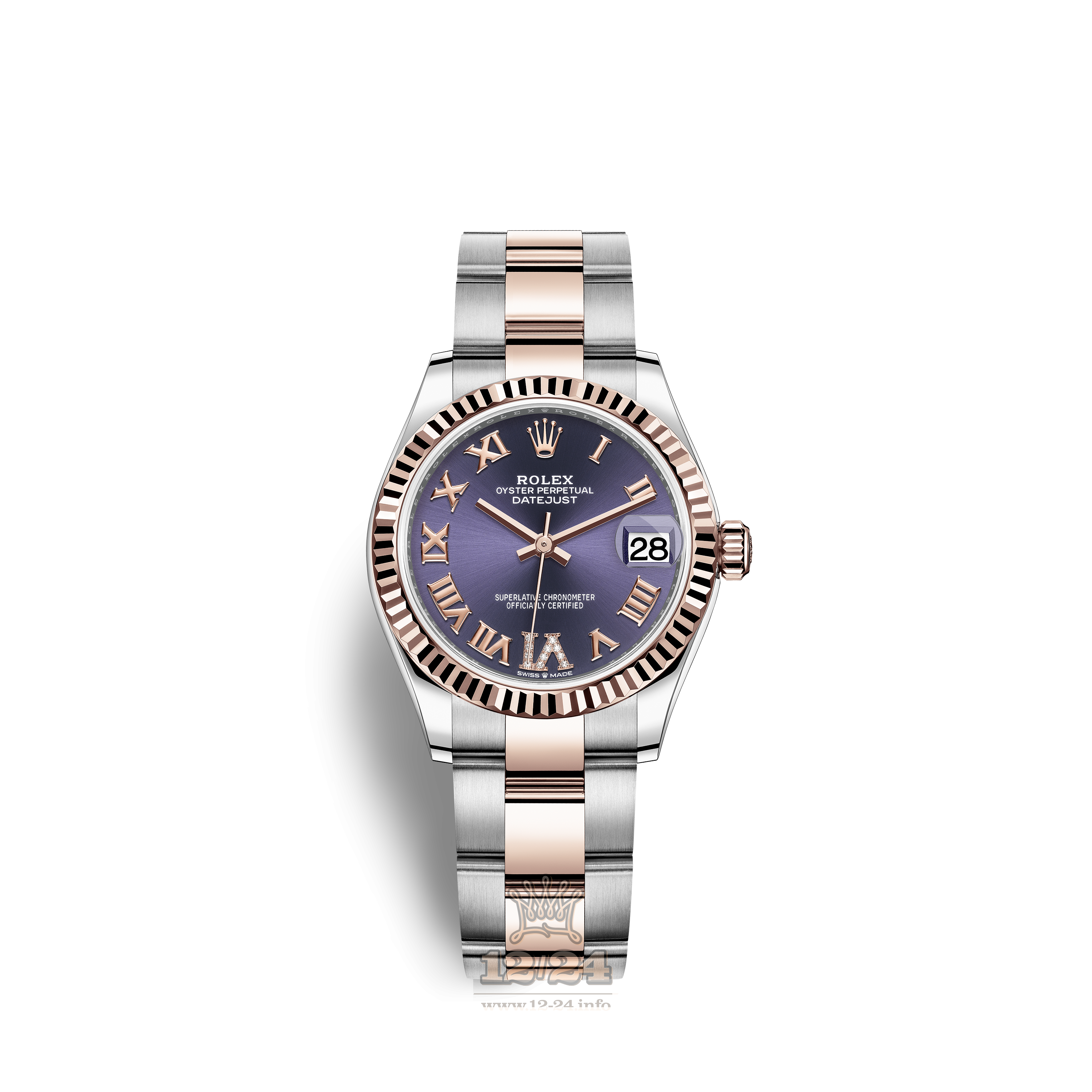 Rolex Datejust Watch 278271-0019 31 mm Stainless steel Pink gold Case Purple Dial